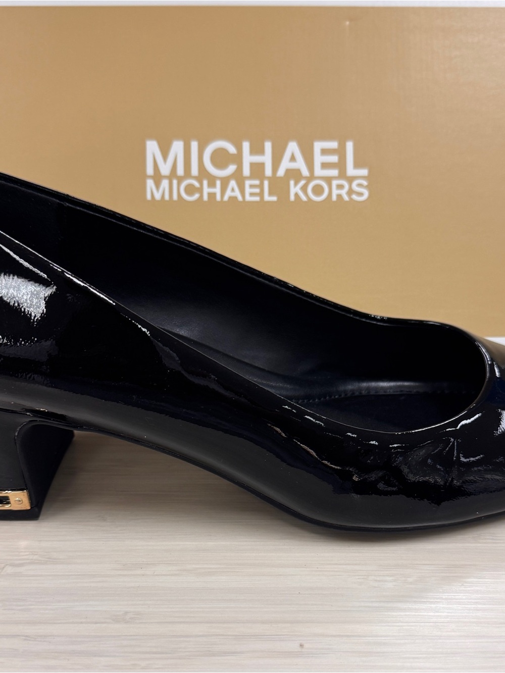 Michael Kors Black Patent Leather Low Heel Pumps